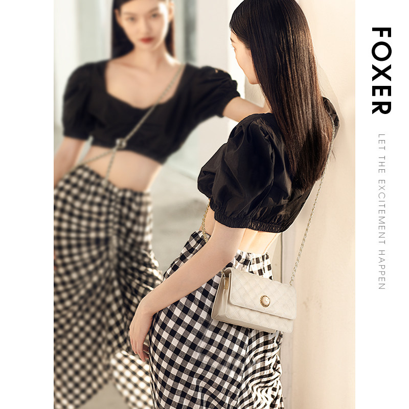 金狐狸小金球菱格女2021潮链条包包 金狐狸女士包袋