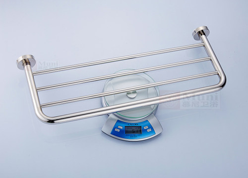 304不锈钢浴室毛巾架免打孔厕所置物架卫生间打孔式单层浴巾架 - 图2