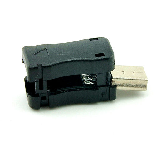 桥田|迷你USB公头-5PF 公头 MINIUSB插头 外壳宽度9MM (50套) - 图1