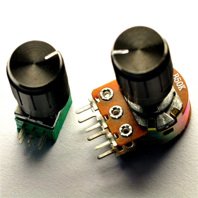 桥田|精品铝合金电位器旋钮 防滑 单双联电位器专用 15*17黑(5只),淘宝优惠券,粉丝福利购,淘宝优惠卷