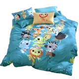 Детский милый мультяшный комплект с животными, хлопковый пододеяльник, простыня, 4 предмета, 3 предмета