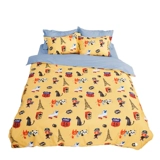 Мультяшный хлопковый комплект, покрывало, пододеяльник, простыня, постельные принадлежности, 4 предмета, 3 предмета