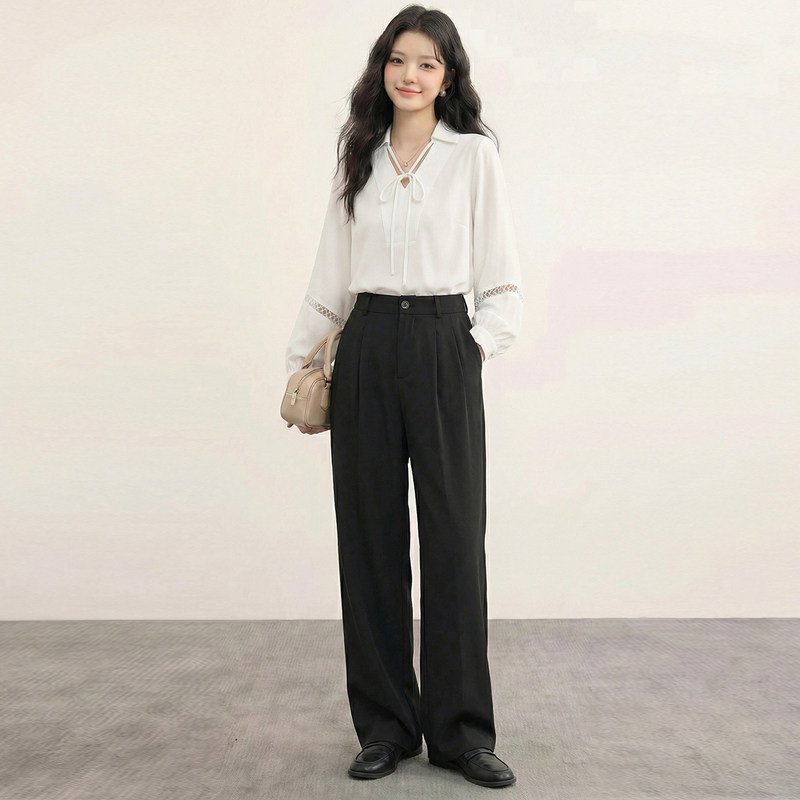 绮娑大码女装2026春季新款显瘦胖MM长款裤子韩版松紧腰休闲西装裤,淘宝优惠券,粉丝福利购,淘宝优惠卷