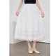 Qisao Women's Large Size Mid-Length Jacquard Lace Skirt 2025 Summer New Style Covering White Skirt