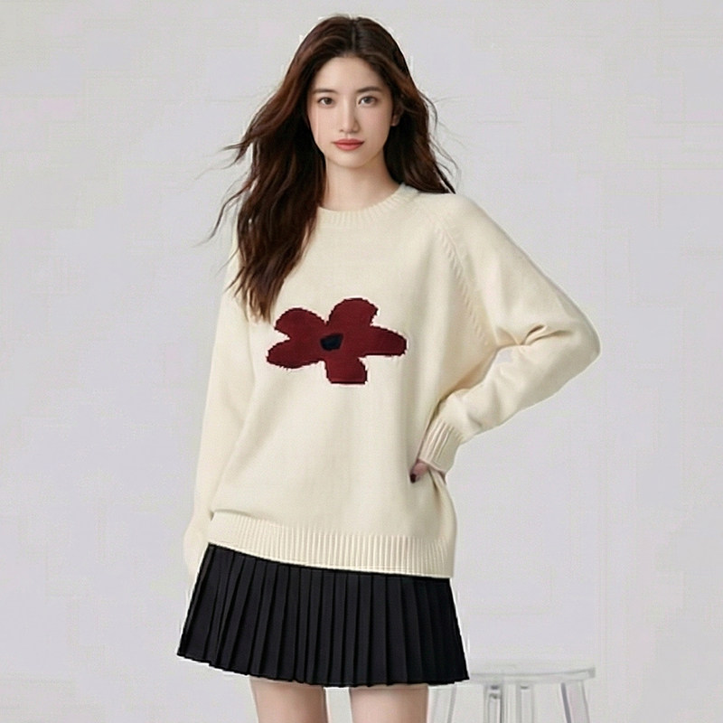 大码女装套头长袖上衣春款毛衣新款气质胖MM宽松显瘦毛衣打底衫女,淘宝优惠券,粉丝福利购,淘宝优惠卷