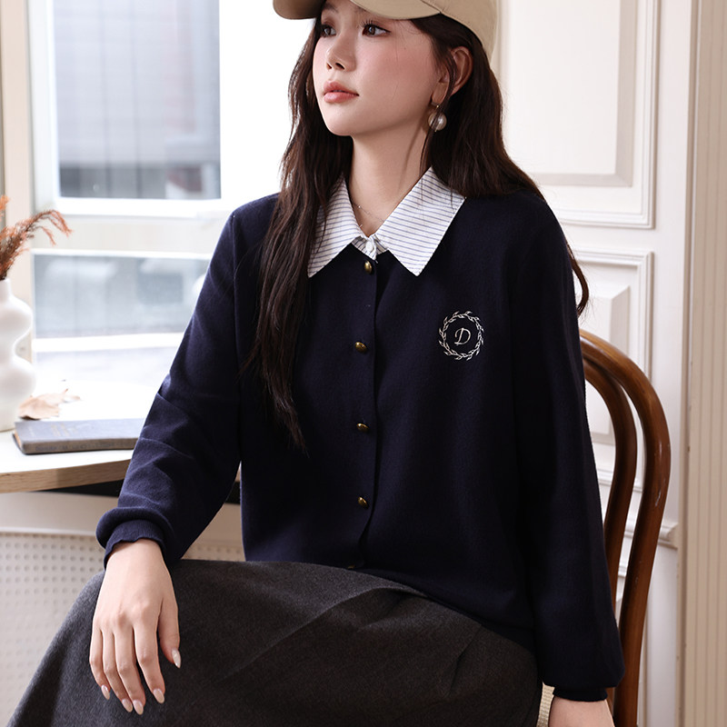 绮娑女装大码毛衣开衫上衣polo领长袖秋冬新款显瘦胖MM针织外套女,淘宝优惠券,粉丝福利购,淘宝优惠卷