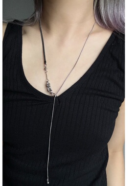 朋克金属风几何圈圈拼接抽拉蛇骨长项链小众y2k辣妹甜酷日韩系ins