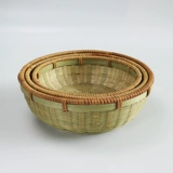 Кружный бамбук бамбука бамбука плетения бамбука бамбука бамбука бамбука корзина пыль пылевой сверчки с закусками с фруктами приготовленные из булочка коробка бамбука зеленая бамбуковая кожа тк.