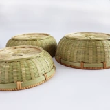 Кружный бамбук бамбука бамбука плетения бамбука бамбука бамбука бамбука корзина пыль пылевой сверчки с закусками с фруктами приготовленные из булочка коробка бамбука зеленая бамбуковая кожа тк.