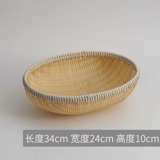 Изготовление бамбука ручной работы, фермерский дом, круглый пылен, корзина для булочки, домашняя бамбуковая бамбука бамбука, эллиптическая