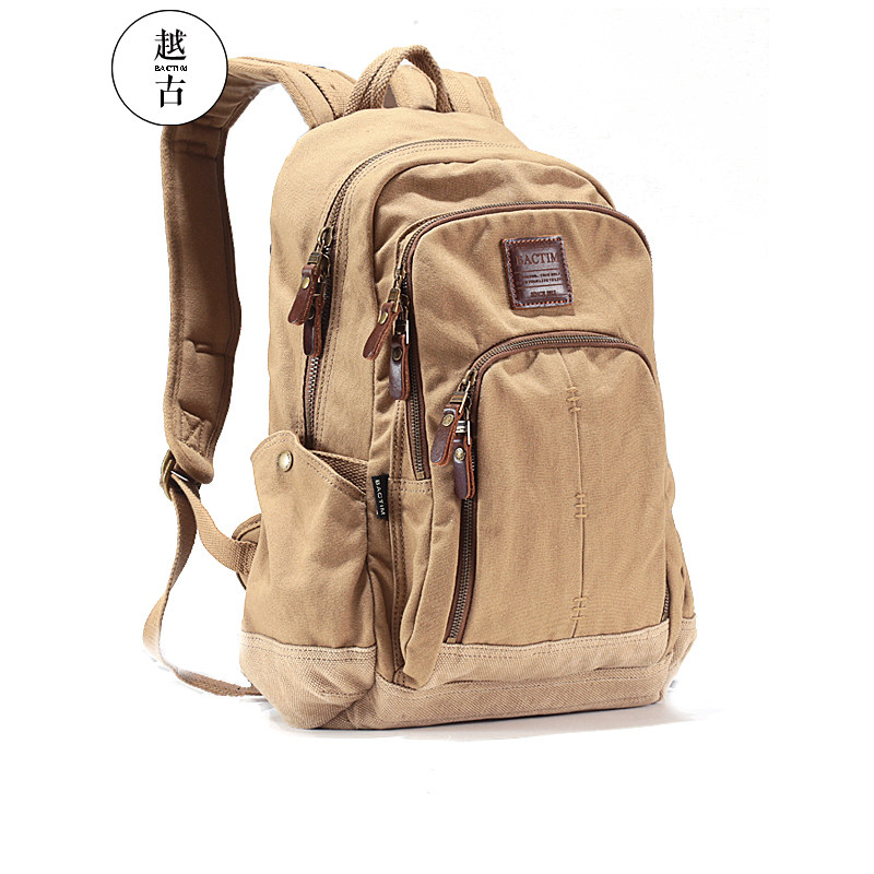 越古帆布男士户外简约潮流双肩包 越古双肩背包