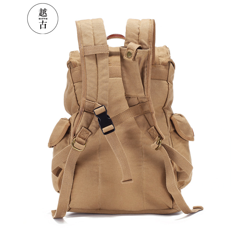 越古男士水桶包户外旅游帆布包包 越古双肩背包
