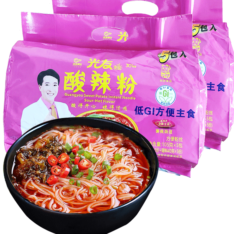光友粉丝酸辣粉105g*5袋速食方便粉丝四川特产方便粉条细粉丝 - 图2
