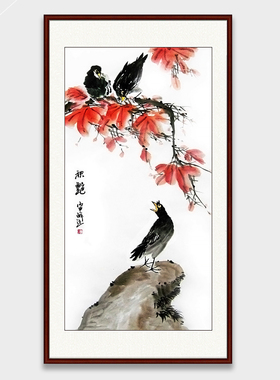 手绘国画宣纸花卉写意