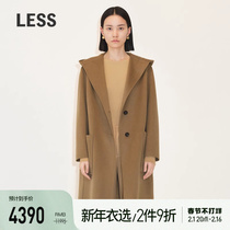 LESS winter Allaghan white mountain cashmere big coat woman retro hat long fur coat 2MA814370