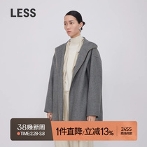 (Mall the same section) LESS2024 Year Spring New Leisure Lianhood Double-sided wool great coat 2O1813890