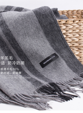 冬季空调房羔羊毛欧美格子披肩
