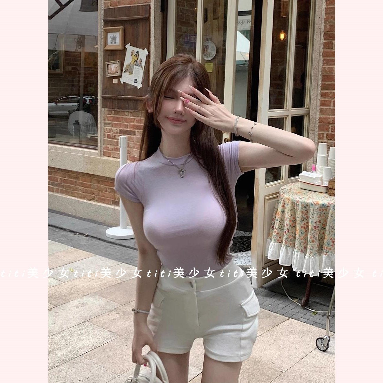 【TiTi美少女】2026春季新款修身显瘦多巴胺辣妹百搭短袖上衣女装,淘宝优惠券,粉丝福利购,淘宝优惠卷