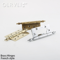 olrvli brass retro gold flat open hinge double door wood door primary-secondary hinge crown head plated chrome silver hinge