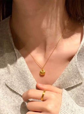 正品小胖福项链女款金元宝新中式不褪色锁骨链轻奢小众珠宝饰品