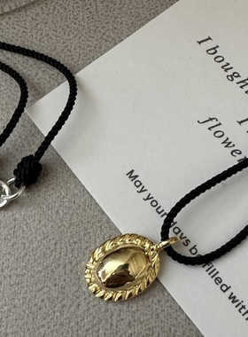 纯银小众设计个性金银撞色项链女