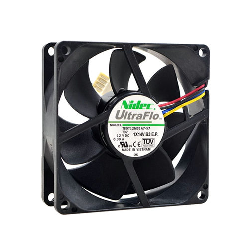 NIDEC T80T12MS1A7-57 T07  8025 12V 0.30A 4线温控调速散热风扇 - 图0
