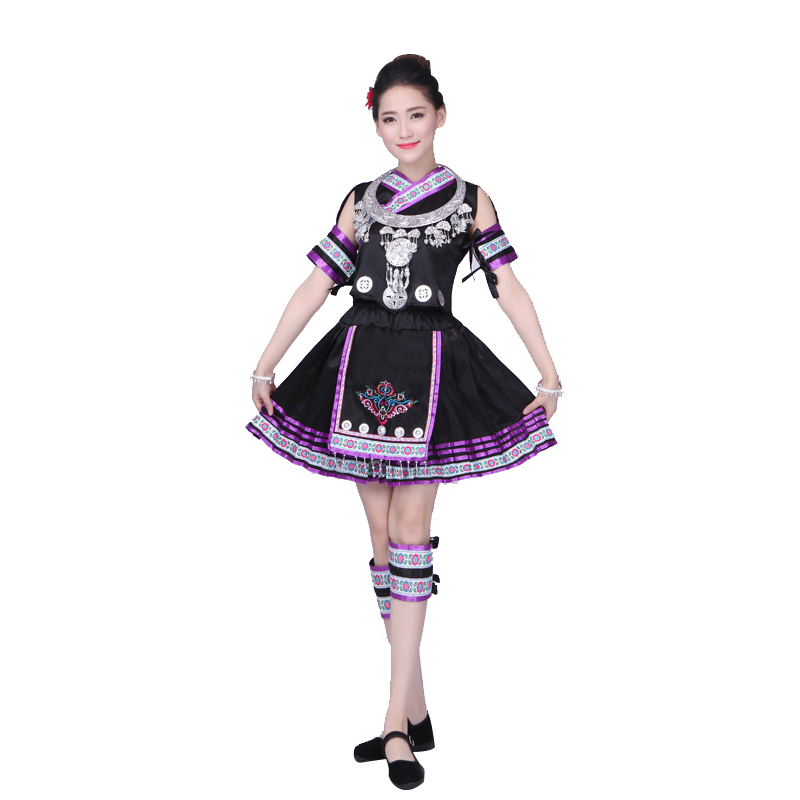 苗族服装瑶族女云南彝族舞蹈服 阿奴毕仕民族服装/舞台装