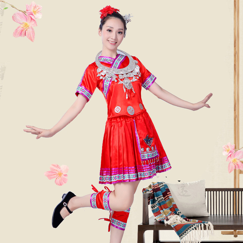 苗族服装瑶族女云南彝族舞蹈服 阿奴毕仕民族服装/舞台装