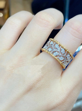 复古宫廷风雕刻树叶镂空戒指轻奢小众设计花纹高级感开口可调指环