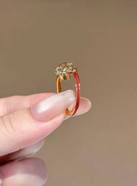 s925新款红色小马戒指送女友礼物