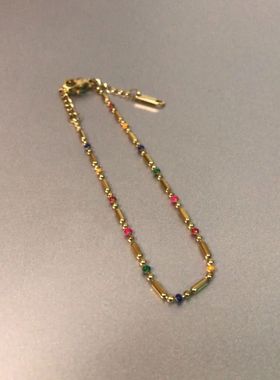 s925银鎏金彩韵手链女送女友礼物