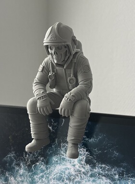 骷髅消防员3D打印桌面摆件