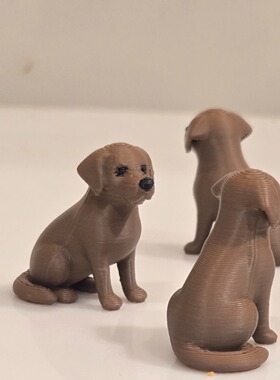 拉布拉多摆件3d打印小狗模型桌面快乐线条迷你精致小创意小动物