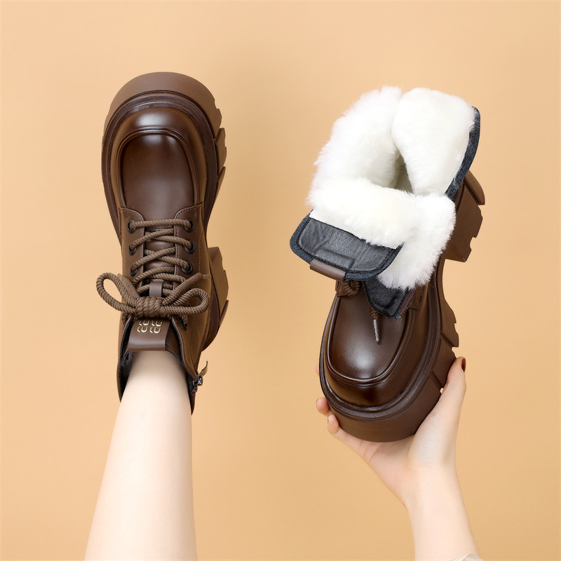 白色雪地靴女冬加绒加厚2025新款厚底东北零下40度大棉羊毛马丁靴,淘宝优惠券,粉丝福利购,淘宝优惠卷