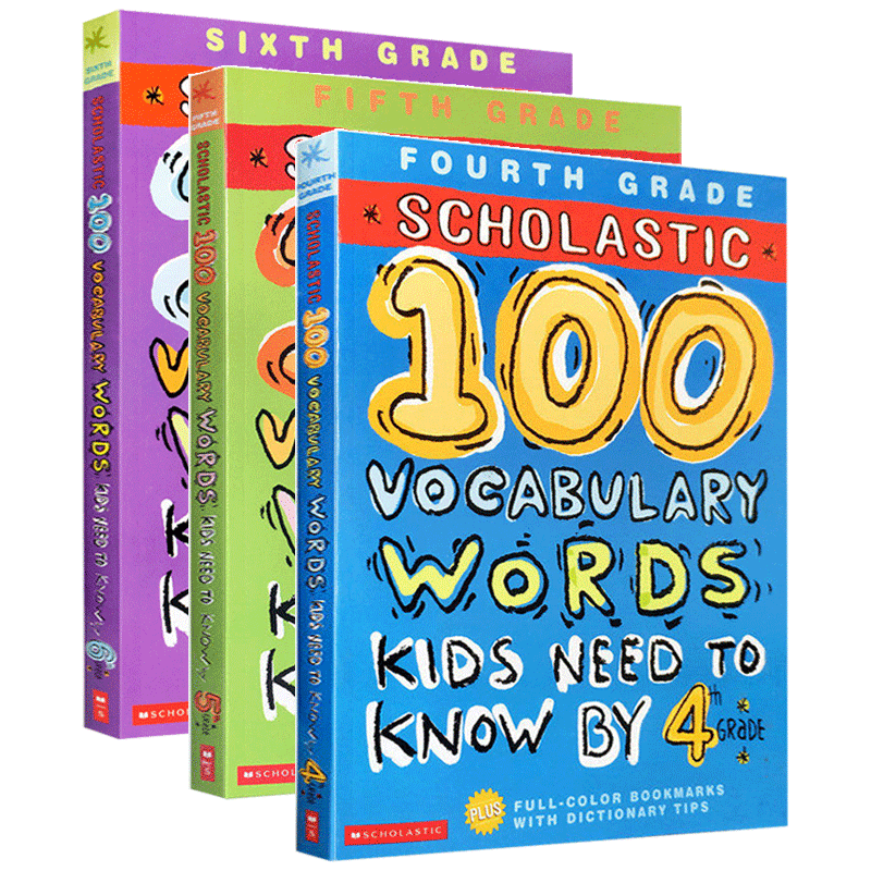 学乐美国小学4-6年级要掌握的英语词汇3册 正版Scholastic 100 Vocabulary Words Kids Need to Know英文原版进口单词练习册