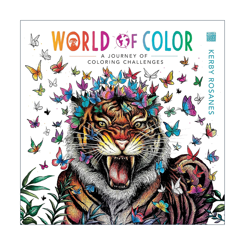 英文原版 World of Color 颜色的世界 填色寻物 着色涂色书 绘本 漫画 艺术 Kerby Rosanes 英文版 进口英语原版书籍