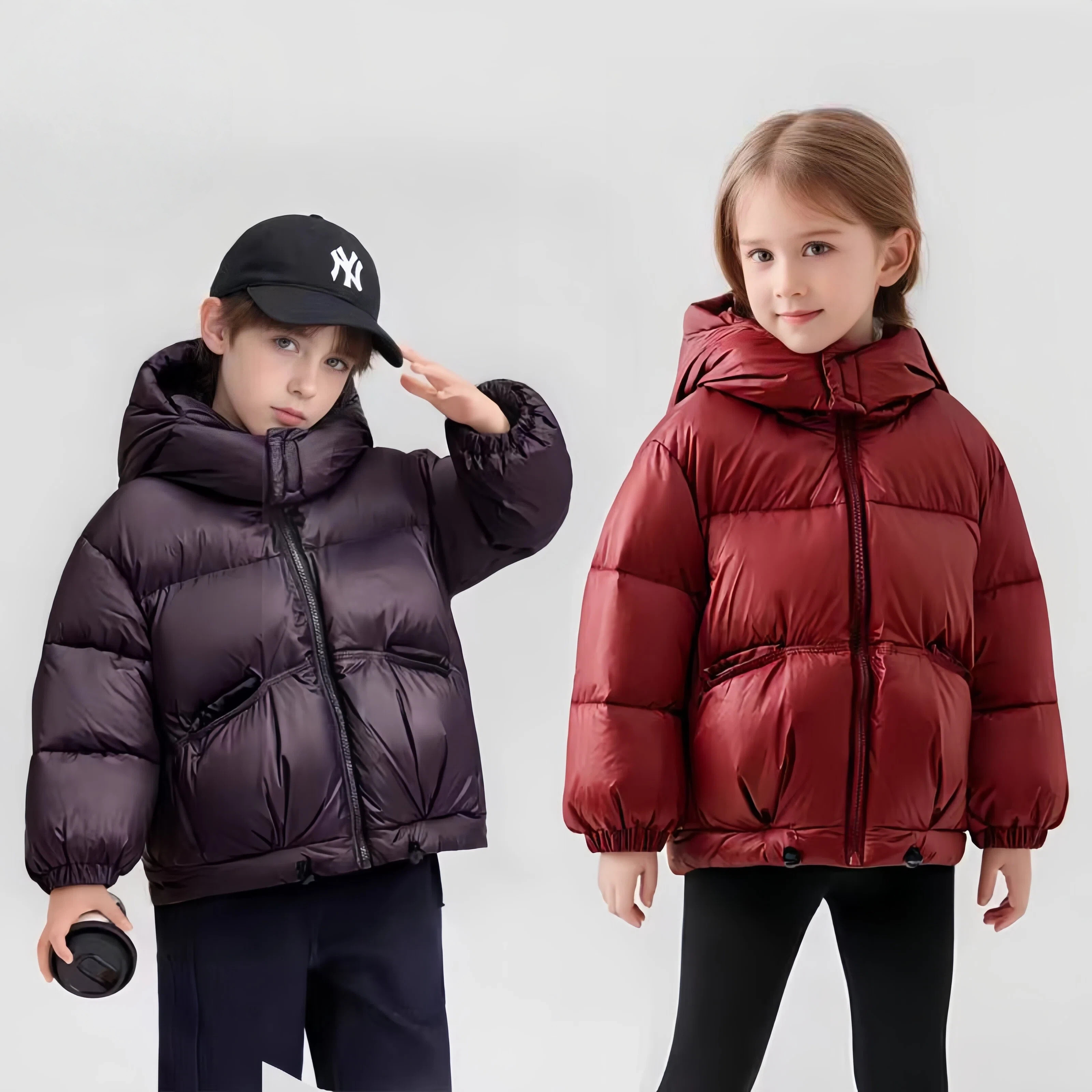 儿童羽绒服冬季新款男女通用纯色连帽保暖外套亲子装白鸭绒XT664,淘宝优惠券,粉丝福利购,淘宝优惠卷