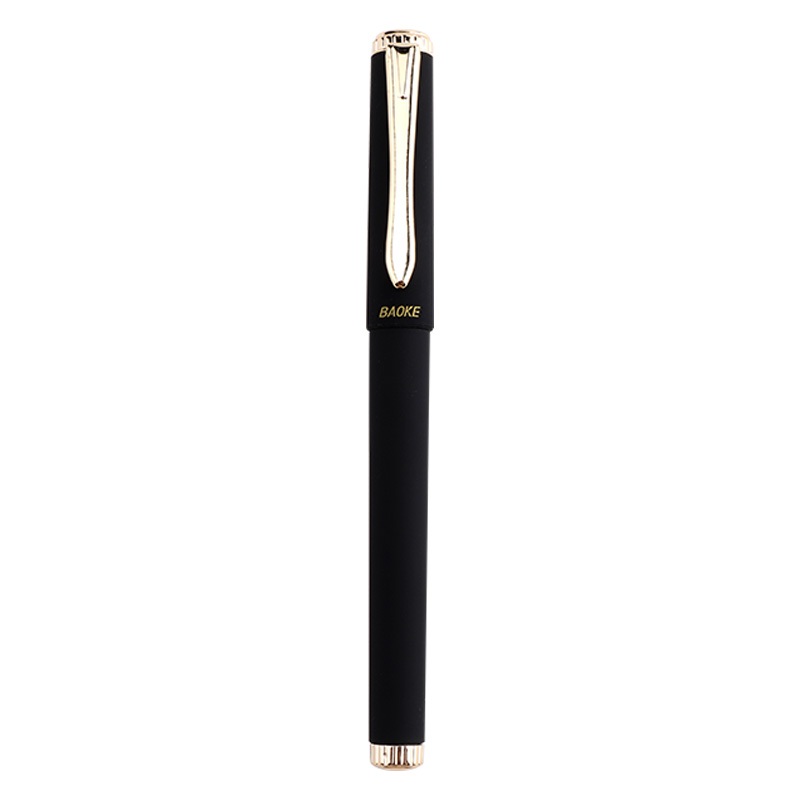 宝克PC2928中性笔0.5mm大容量签字笔磨砂笔杆商务办公用品金属笔夹水笔黑色中性笔学生考试专用0.7mm笔芯1mm - 图0