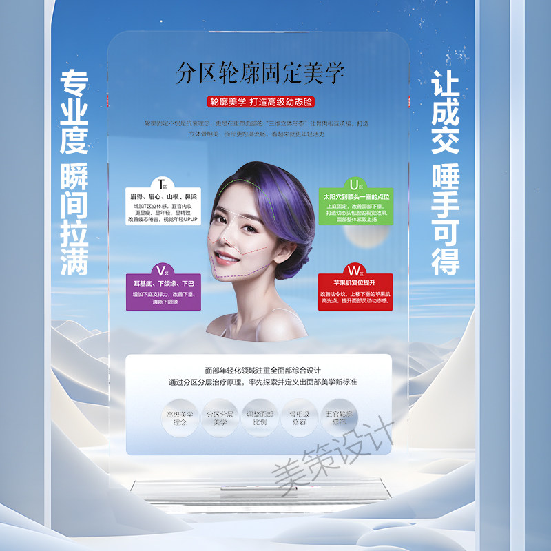 轮廓固定美学医美问诊展示牌轻医美知识讲解促单面部美学设计