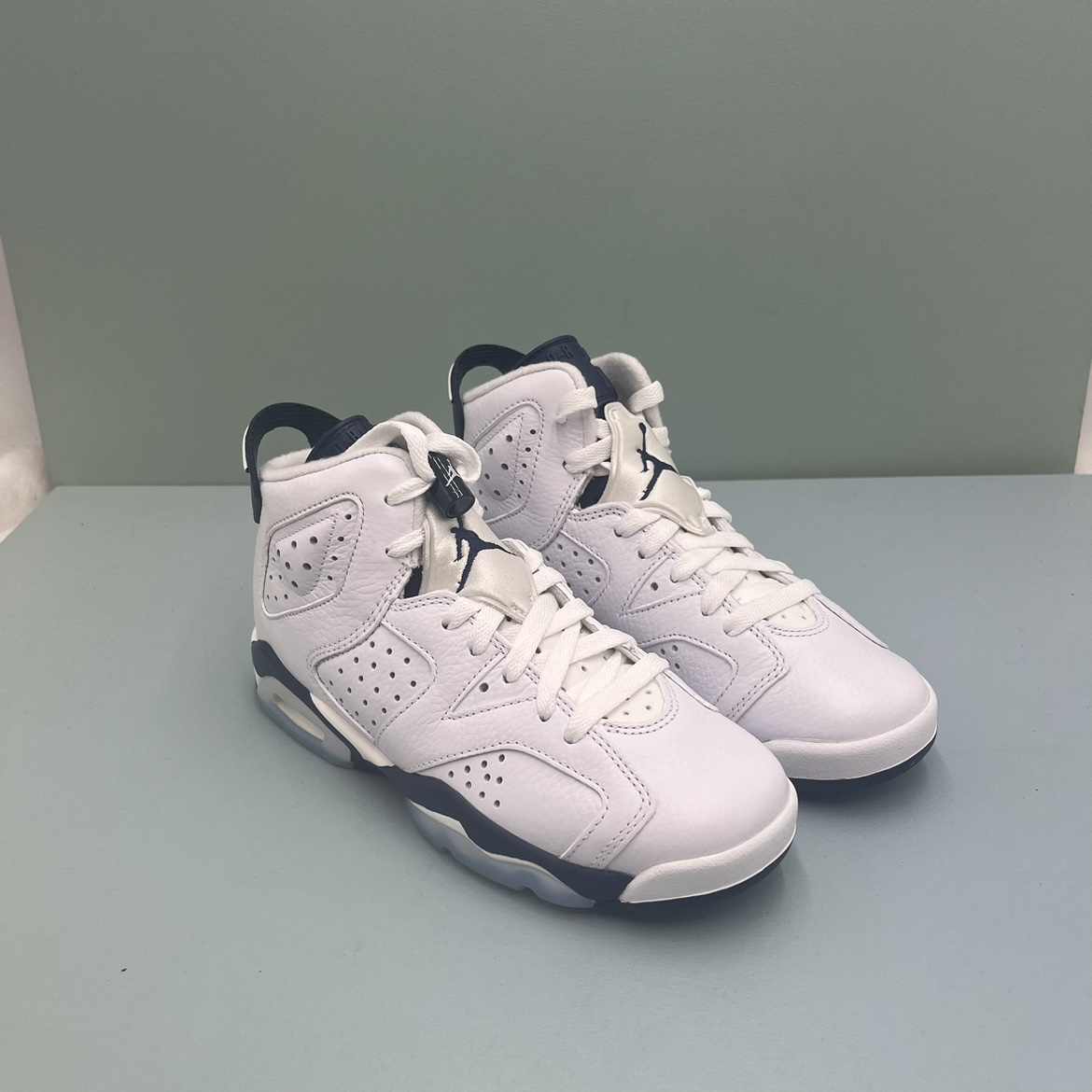 耐克NIKE Air Jordan6 AJ6(GS)白蓝大童高帮实战篮球鞋384665-141-图1