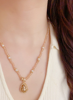 新中式轻奢串珠锆石葫芦项链