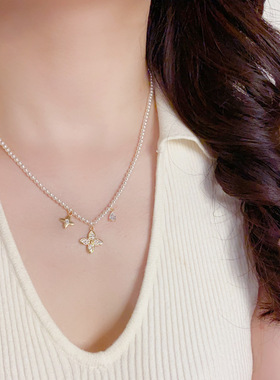 百搭锆石流苏珍珠项链