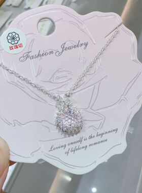 卡娜米娜玫瑰切项链韩版女小众设计学生闺蜜简约小清新甜美项链
