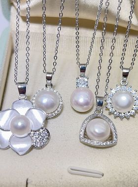 韩版时尚简约小清新淡水珍珠小金鱼吊坠项链小众高级感百搭锁骨链