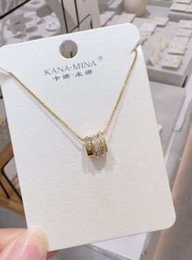 卡娜米娜新款环形几何简约项链时尚高级感设计感精美吊坠锁骨链