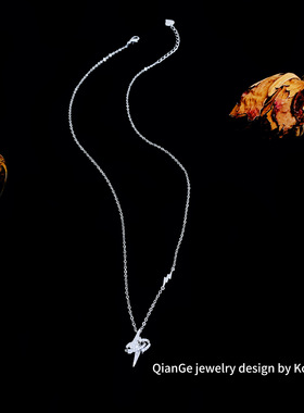 卡娜米娜 精致微镶锆石闪电吊坠项链 轻奢时尚简约百搭气质锁骨链