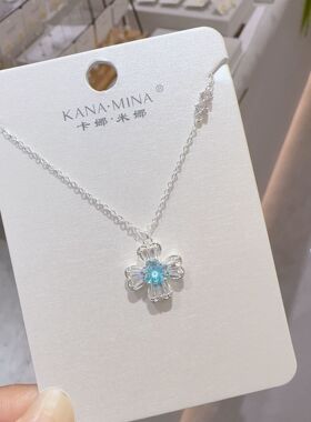 卡娜米娜仿锆石吊坠简约轻奢项链女款小众设计感精美气质项饰