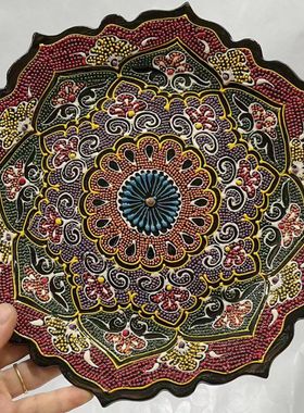 25厘米进口手工陶瓷盘礼品伴手礼波西米亚茶点摆盘花纹图案随机