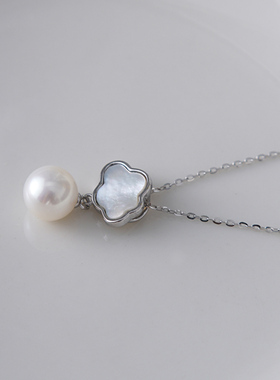 云朵天然淡水珍珠吊坠纯银项坠