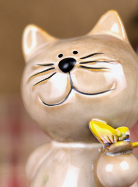 欧式田园小猫咪陶瓷装饰品摆件